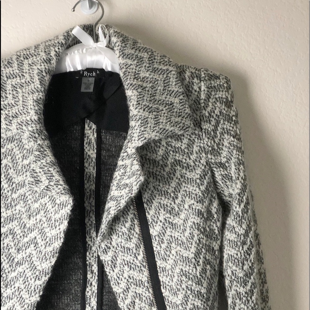 2B.Rych Tweed Chevron Moto Jacket